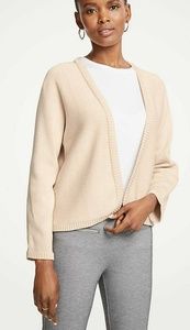 Ann Taylor Cropped Open Cardigan- Light Pink (almost creme)